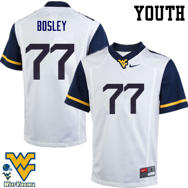 NCAA Youth Bruce Bosley West Virginia Mountaineers White #77 Nike Stitched Football College Authentic Jersey TH23S48DZ